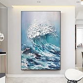 cheap Landscape Paintings-Handmade Oil Painting Hand Painted Vertical Abstract Landscape Modern Rolled Canvas (No Frame)