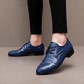 abordables Chaussures Derby-Chaussures habillées pour hommes en similicuir orange à motif crocodile – chaussures de ville et de mariage pour messieurs modernes
