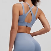 levne Sportovní podprsenky-Dámské Orta Destek Vyztužený nátělník Běžecká podprsenka Štíhlý Podprsenka nahoře S vycpávkou Tělocvična Cvičení Běh Lehká váha Elastický Prodyšné Černá Modrá Fialová Jednobarevné