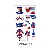  10/20 feuilles d'autocollants de tatouage pour la fête de l'indépendance américaine en stock. Vente en gros d'autocollants de tatouage décoratifs pour le maquillage du visage et la célébration du