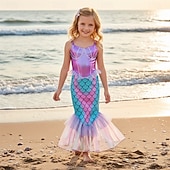 cheap Girls' Costumes-Mermaid Princess Dress Theme Party Costume Movie Cosplay for Girls' Kid's Halloween Carnival Masquerade Vacation Party Holiday