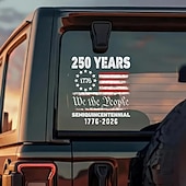abordables 250e Anniversaire des États-Unis-Autocollant pour vitre de voiture commémorant le 250e anniversaire des États-Unis, autocollants patriotiques américains du semi-quincentenaire 1776-2026, autocollants du drapeau de l'indépendance des États-Unis, autocollants en vinyle résistant pour vitre