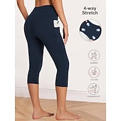 preiswerte Einfarbige Leggings-Damen Leggings Urlaub Mode Streetwear Wadenlang Hohe Taille Einfach Elastischer Bund Bequem Komfort Weich Hohe Elastizität Innen Yoga Dunkelgrau Wein Marinenblau Schwarz Frühling Herbst Lässiger