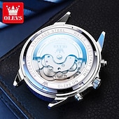 Χαμηλού Κόστους Μηχανικά Ρολόγια-Ανδρικό ρολόι Olevs 6621, αυτόματο μηχανικό επαγγελματικό ρολόι, αδιάβροχο, φωτεινό, αέναο ημερολόγιο, φάση σελήνης, ρολόγια από ανοξείδωτο ατσάλι