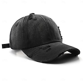 halpa Miesten pesäpallolippis-Sukupuolineutraali Pesäpallohattu Vaalea khaki Musta Puuvilla Lihaksikas Punk Muoti Vapaa-aika Kausaliteetti Päivittäin ulko- Yhtenäinen väri Ombre Aurinkovoiteet Aurinkovoide