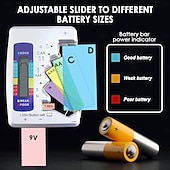 お買い得  電源-バッテリーテスター ユニバーサルバッテリーチェッカー LCDディスプレイ付き デジタル多目的小型バッテリーチェッカー すべてのバッテリー c aaa aaa d n 9v 6f22 1.5v ボタン電池用