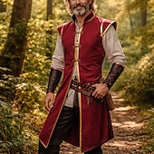 economico Capispalla-Retrò Vintage Medievale Rinascimento Gilet Senza maniche Elfo Ranger Collo alla coreana Costume Per uomo Fantasia Halloween Carnevale Fiera Rinascimentale LARP Festa a tema retrò Adulti Gilet Tutte