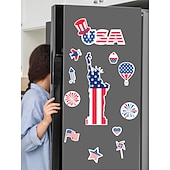  magnetiske kjøleskapsklistremerker for amerikanske uavhengighetsdager, bilklistremerker, feriedekorasjon, tegneserie, vanntette magnetiske klistremerker