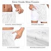  Herre 4. juli USAs 250-årsjubileum USAs flagg Fôret shorts 2 i 1 svømmeshorts Badeshorts Medium Midje Patriotisk Ferie Sidelommer Med kompresjonsforing Elastisk snøring i midjen Designer Klær