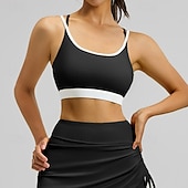 abordables Soutien-Gorges de Sport-Femmes Soutien Moyen Débardeur Rembourré Brassières et Soutiens-gorge/Sport Mince ​Brassière Soutien-Gorge Rembourré Salle de sport Exercice Course Léger Élastique Respirant Noir Jaune Violet Couleur