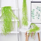 levne Umělé rostliny a zeleň-10 ks umělých vinných rév, závěsný břečťan, umělá smuteční vrba, zeleň, listy, plastové rostliny, umělá vinná réva, pro vnitřní a venkovní nástěnné košíky, svatební dekorace, hostina