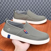 economico Scarpe Casual Slip-On-scarpe slip-on da uomo in tela, comode e traspiranti, perfette per le vacanze al mare e per l'abbigliamento da resort