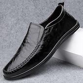 お買い得  スリッポンカジュアルシューズ-メンズのフェイクレザースリッポンローファー。スタイリッシュで快適なカジュアルウェア。