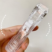 billige Lagring og oppbevaring-Bærbar permklipsstiftemaskin, påfyllbart stiftemaskinsett for kontoret med 2 bærbare papirklippere og permer og 200 stk. påfyllingsklips for filinnbinding og dokumentinnbinding