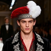 economico Accessori e altro-Rococò Medievale Rinascimento Cappello Costume di fantasia Nobile Abiti reali Costume Per uomo Fantasia Halloween Carnevale Performance LARP Fiera Rinascimentale Adulti Cappello