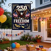 abordables 250e Anniversaire-Drapeau du 250e anniversaire des États-Unis, décorations patriotiques, drapeau de jardin américain orné d'un aigle, bannière commémorative 1776-2026