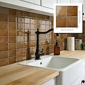 abordables Pegatinas de pared-Paquete de 10 paneles decorativos de pared 3D, azulejos de vinilo vintage de epoxi para salpicadero de cocina, adhesivos autoadhesivos despegables, aptos para cocinas, baños, lavanderías y vehículos