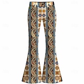cheap Bottoms-Retro Vintage Boho 1970s Pants Bell Bottom Pants Hippie Disco High Waist Paisley Fancy Dress Men's Halloween Carnival Music Festival Retro Theme Party Adults' Pants