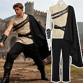 abordables Tenues-Médiéval Renaissance Costume élégant Guerrier Chevalier Viking Déguisement Homme Viking Fantaisie Halloween Carnaval Performance LARP Foire de la Renaissance Adulte Chemise Pantalon Ceinture