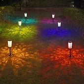 ieftine Lumini de cale și lanterne-1 buc 1 W Lumini Solare LED Lumini și felinare ale căii Sculptură și lumini de peisaj Rezistent la apă RGB + Cald RGB + alb 1.2 V Lumina Exterior Curte Grădină 2 LED-uri de margele