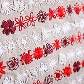 cheap U.S. 250th Anniversary-Red, White &amp; Bloom Embroidery Kit, US 250th Anniversary Cross Stitch Kit, Flowers Embroidery Kits, Full Range of Embroidery Starter Kits for Beginners Adults, Gifts for Veterans &amp; Craft Lover