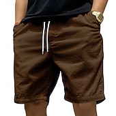 preiswerte Lässige Shorts-Herren Shorts Freizeitshorts Cordshorts Tasche Elastischer Bund Rein Einfach Vertikale Streifen Komfort Atmungsaktiv Über dem Knie Lässig Outdoor Strand Urlaub Mode Schwarz Weiß Mikroelastisch
