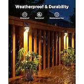 abordables Aplique de pared para exterior-Luces solares de acero inoxidable para cercas, para exteriores, impermeables, con sensor de movimiento, para postes de patio, terrazas, porches, barandillas de escaleras, muelles, portones, pasarelas,