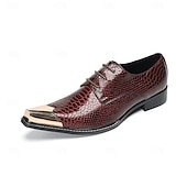 voordelige Klassieke Dress Schoenen-Echte leren bordeauxrode geklede schoenen met slangenprint voor heren, formele Oxford-schoenen voor bruiloften, luxe schoenen voor de bruidegom en bruiloftsgasten
