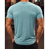 abordables Camisetas y Tops de Correr-Hombre Color sólido Camiseta Running Camiseta Compresión Camisa atlética Top deportivo Verano Manga Corta Secado rápido Dispersor de humedad Transpirable Entrenamiento de gimnasio Paseo Correr Azul