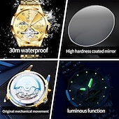 Χαμηλού Κόστους Μηχανικά Ρολόγια-Ανδρικό ρολόι Olevs 6621, αυτόματο μηχανικό επαγγελματικό ρολόι, αδιάβροχο, φωτεινό, αέναο ημερολόγιο, φάση σελήνης, ρολόγια από ανοξείδωτο ατσάλι