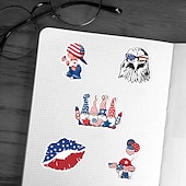  250 stuks 4 juli stickers, 5 verpakkingen van 50 patriottische waterdichte vinylstickers voor waterflessen en laptops, stickers met de Amerikaanse vlag voor Onafhankelijkheidsdag voor kinderen,