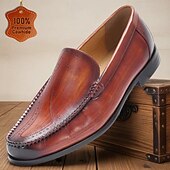 Недорогие Кожаные лоферы премиум-класса-Мужские коричневые лоферы из высококачественной кожи, удобные и стильные, идеально подходят как для повседневной носки, так и для торжественных случаев.