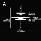 tanie Światła wysp-2 światła 50 cm Pojedynczy projekt Lampy widzące Szkło Akryl Wielowarstwowy Galwanizowany Malowane wykończenia Nowoczesny Styl skandynawski 85-265V