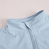 billiga Löparjackor-Dam Solid färg Joggingjacka Utomhusjacka Sportjacka Sommar Vår Höst Blixtlås i fullängd Smal Långärmad Snabb tork Lättvikt Elastisk Andningsfunktion Gym Löpning Träning Blå Rodnande Rosa Purpur