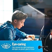 billige Leselys-LED-skrivebordslampe med klipsfunksjon og flimmerfri øyepleie, 3 lysstyrkenivåer, justerbar for lesing, studier, soverom, sovesal, USB-drevet, nattbordslampe, flimmerfri