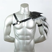 abordables Accesorios y más-Medieval Renacimiento Armas y Armaduras Hombreras Disfraz de piel sintética Guerrero Vikingo Bárbaro Disfraz Hombre Vikingo Víspera de Todos los Santos Carnaval Rendimiento LARP Feria Ren Adulto