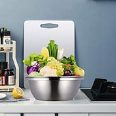 voordelige Fruit- &amp; Groentebenodigdheden-3-delige roestvrijstalen keukenset met geïntegreerde hakmolen, multifunctioneel filter en mengkom, ideaal voor het schoonmaken en snijden van fruit, groenten en kaas, perfect voor thuis koken,