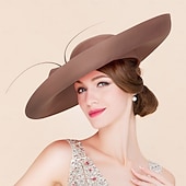 halpa Juhlapäähineet-Juhlahatut Kaksoiskerros Kankainen Bowler  Klokki Hattu Sinamay Hattu Kentucky Hevoskilpailu Naisten Päivä Melbourne Cup Ylellinen Vintage Rusetilla Päänkoriste Kantaessa vaatteet vaikuttamaan