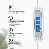 ieftine Lumini Reglabile LED-Lampă de creștere inelară cu două capete, de 6 inch, 3 moduri de culoare cu temporizator (3/9/12h), 10 niveluri reglabile, 168 LED-uri, înălțime reglabilă de 67 inch, spectru complet pentru plante de