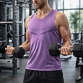 preiswerte Lauf-T-Shirts &amp; Tanktops-Herren Einfarbig Lauf-T-Shirt Kompressionsshirt Sportshirt Sporttop Sommer Ärmellos Schnelltrocknend Feuchtigkeitsableitend Atmungsaktiv Fitnesstraining Gehen Joggen Blau Schwarz Weiß Sportbekleidung