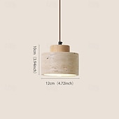 ieftine Designul cilindrului-Lampă suspendată Wabi-Sabi cilindrică din travertin, piatră naturală, cilindrică, mică, modernă, de la mijlocul secolului, 85-265V (primiți un bec de rezervă gratuit!)