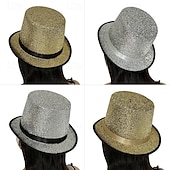cheap Party Supplies-St. Patrick's Day Green Glitter Top Hat, Sparkling Leprechaun Hat for St Paddy's Day Irish Festival Parade, Costume Accessory for Men Women Kids, Lucky Green Shiny Party Hat, Dress Up Supplies