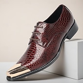voordelige Klassieke Dress Schoenen-Echte leren bordeauxrode geklede schoenen met slangenprint voor heren, formele Oxford-schoenen voor bruiloften, luxe schoenen voor de bruidegom en bruiloftsgasten