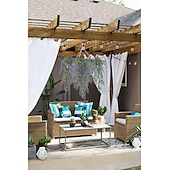baratos Flor artificial-Conjunto de 4 arranjos de flores artificiais para pendurar, trepadeiras artificiais para exterior, resistentes aos raios UV, decoração de fundo para jardim, varanda, janela, pátio, vasos suspensos,