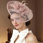 voordelige Fascinators &amp; Hoeden-Derby Helm Tovenaar Vriendelijke vrouw Veer Kostuum Dames Maskerade Teaparty Ascot Paardenracefestival Volwassenen Helm
