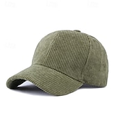 abordables Casquette de baseball pour homme-Unisexe Casquette de baseball Noir Jaune Velours côtelé Bandes Pur Chaud ancien Occasionnel Occasionnel Quotidien Vêtements de rue Couleur Unie Protection solaire