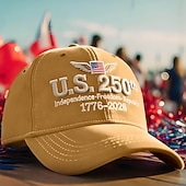 abordables 250 Aniversario de los EE. UU.-Gorra de béisbol del 250.º aniversario, con bordado patriótico de EE. UU., gorra roja ajustable con cierre a presión, conmemorativa del Día de la Independencia de 1776 a 2026, para hombres y mujeres,