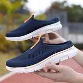 voordelige Herenklompen &amp; instappers-Marineblauwe instapsneakers van mesh voor heren – lichtgewicht, ademende wandelschoenen voor dagelijks gebruik.