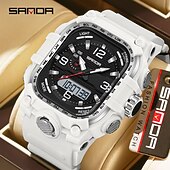 cheap Digital Watches-SANDA Men Digital Watch Creative Large Dial Outdoor Sports Luminous Stopwatch Alarm Clock Countdown Silicone Gel Silicone Watch