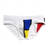 baratos Calções de banho &amp; Calções de surf-Homens Shorts de Natação Calção Justo de Natação Sunga de Natação Bloqueio de cores Secagem Rápida Esticar Respirável Calças Surfe Esportes Aquáticos Natação Verão